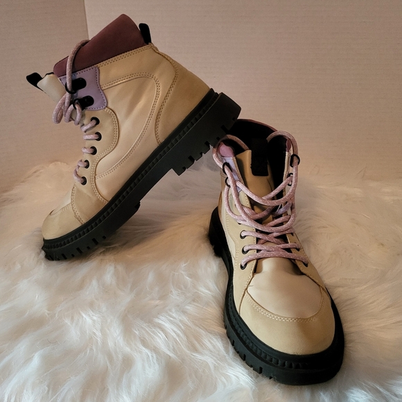 Zara Shoes - NWOT Zara Stylish Women's Cream and Purple Boots, Size 8